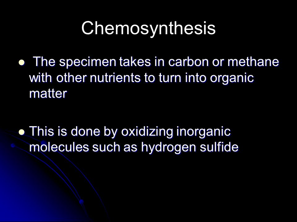 Chemosynthesis of methane